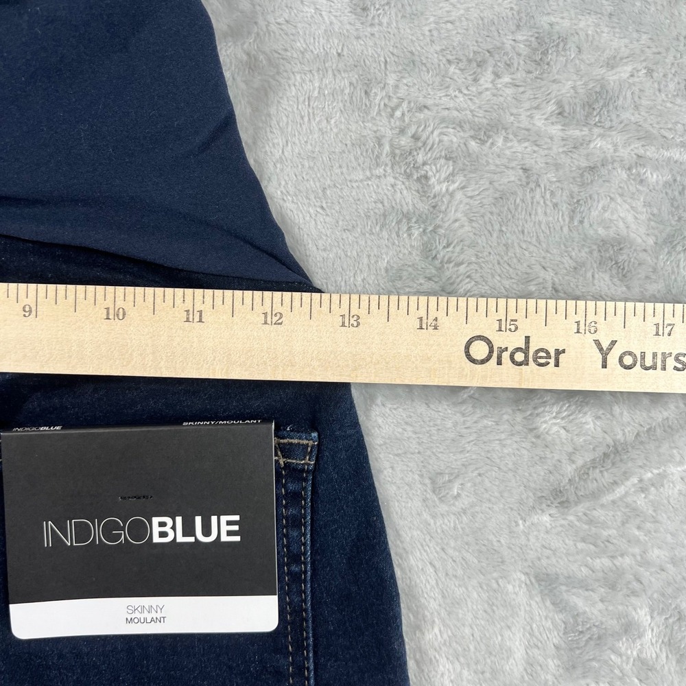 Indigo Blue Womens Maternity Skinny Jeans Dark Wash Full Belly Panel Size Small - Picture 5 of 12